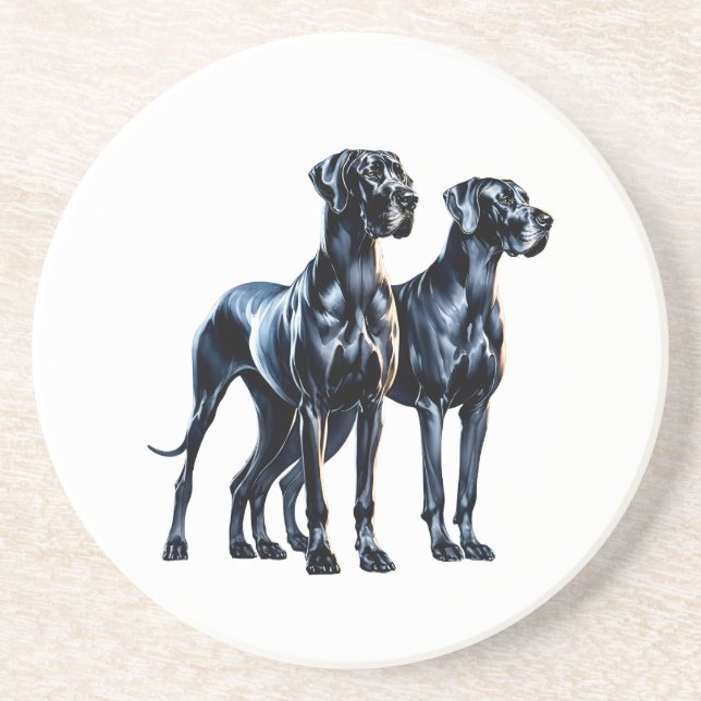 Great Danes Watercolor Getränkeuntersetzer (Vorne)