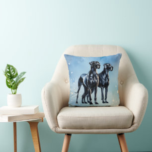 Great Danes Watercolor Kissen