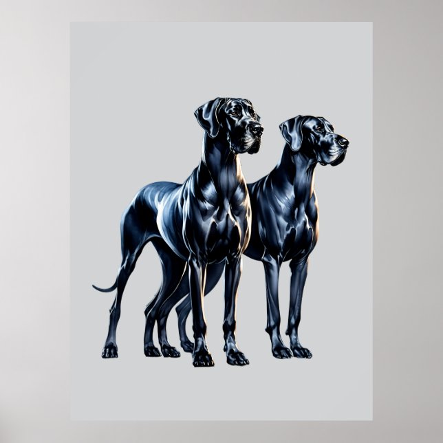 Great Danes Watercolor Poster (Vorne)