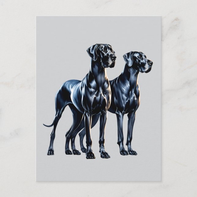 Great Danes Watercolor Postkarte (Vorderseite)