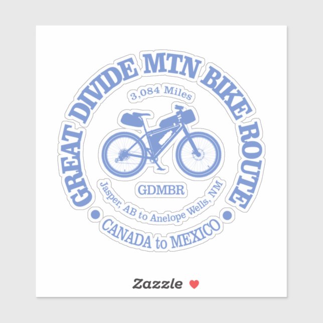 Great Divide Mountain Bike Route (MTB) Aufkleber (Blatt)