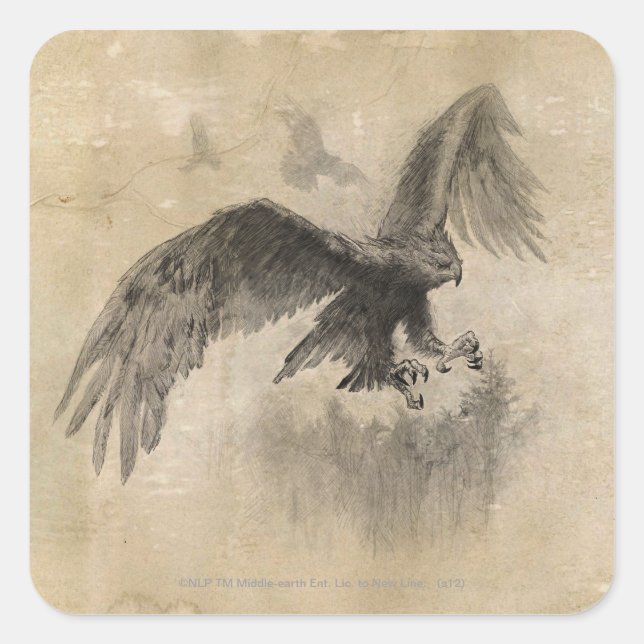 Great Eagles Sketch Quadratischer Aufkleber (Vorderseite)