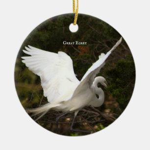 Great Egret Bird Foto Ornament