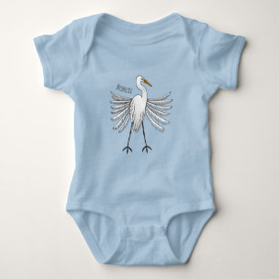 Great egret Cartoon Baby Strampler