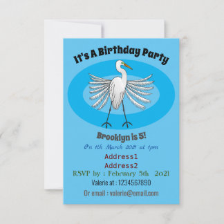 Great egret Cartoon Einladung