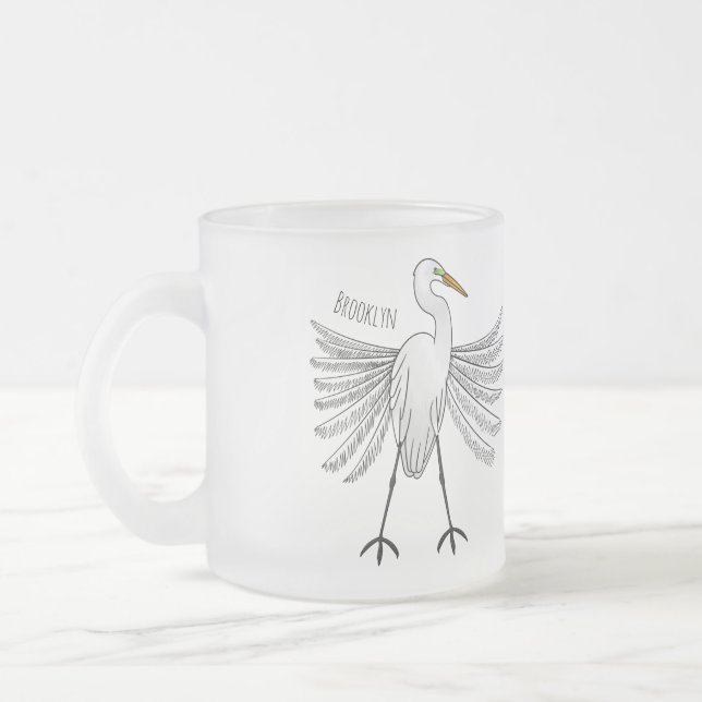 Great egret Cartoon Mattglastasse (Links)