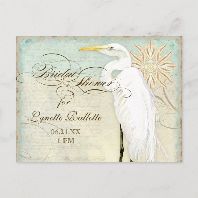 Great Egret Coastal Beach - Carte postale Fête des (Devant)