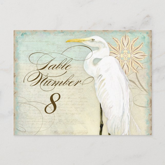 Great Egret Coastal Beach - Tischnummer Postcard (Vorderseite)