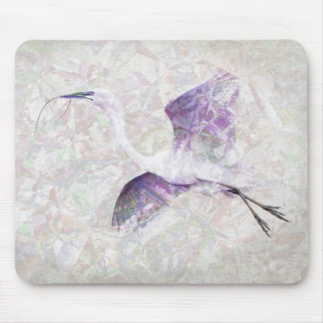 Great Egret Digital Art Mouse Pad Mousepad (Vorne)
