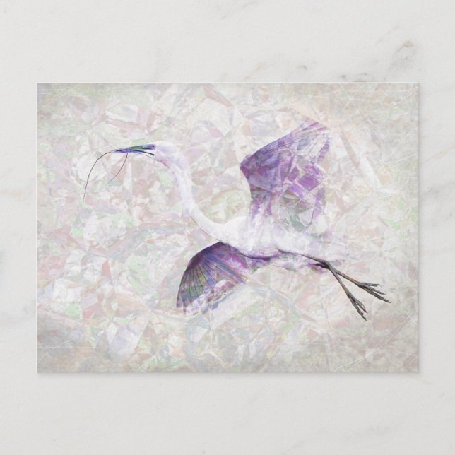 Great Egret Digital Art Postkarte (Vorderseite)