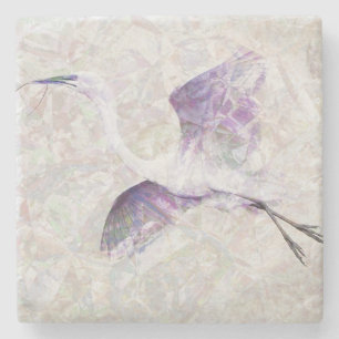 Great Egret Digital Art Stone Untersetzer