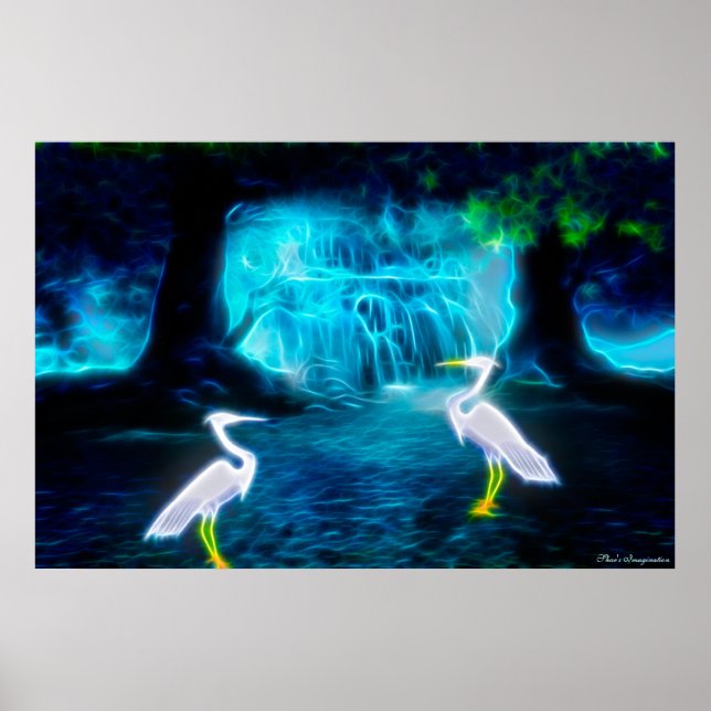 Great Egret Falls Poster (Vorne)