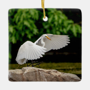 Great Egret Keramikornament