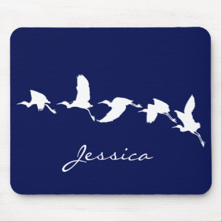 Great Egrets in Flight (Choose background color) Mousepad