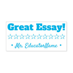 "Great Essay" + Name des Lehrers Rubber Briefmarke Permastempel