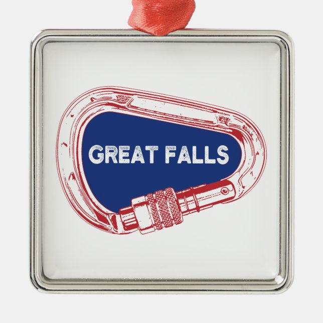 Great Falls Climbing Carabiner Ornament Aus Metall (Vorne)