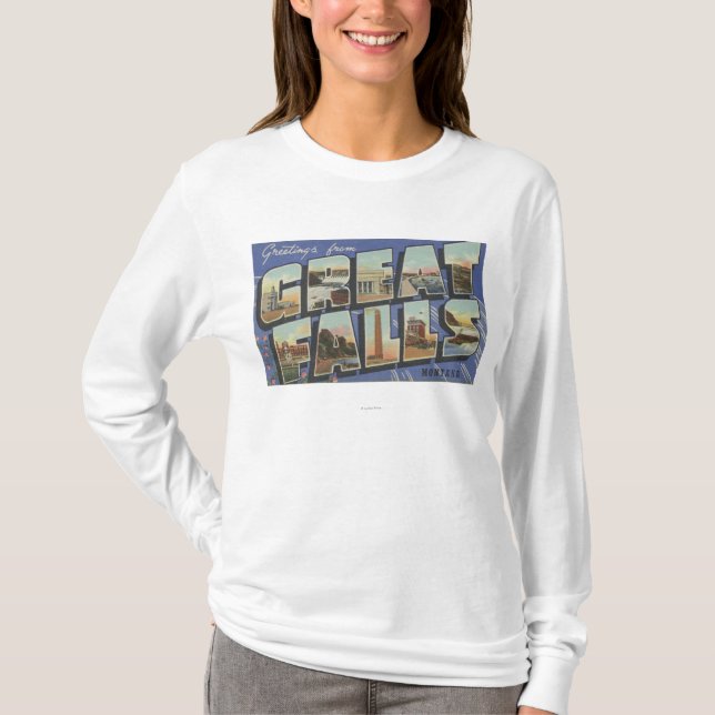Great Falls, Montana - große Buchstabe-Szenen 2 T-Shirt (Vorderseite)