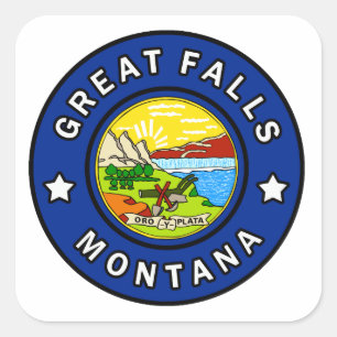 Great Falls Montana Quadratischer Aufkleber