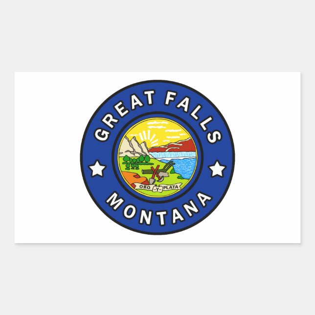 Great Falls Montana Rechteckiger Aufkleber (Vorderseite)