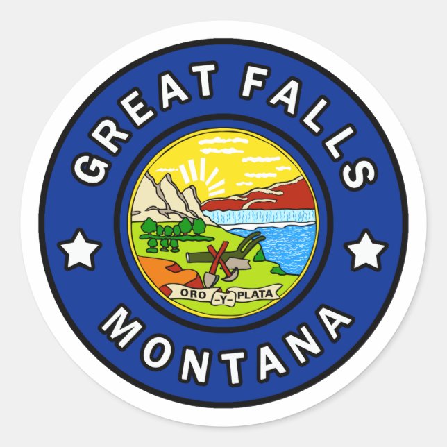 Great Falls Montana Runder Aufkleber (Vorderseite)