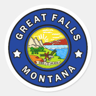 Great Falls Montana Runder Aufkleber