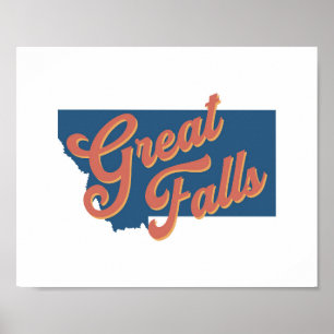 Great Falls, Montana Staatsdruck Poster