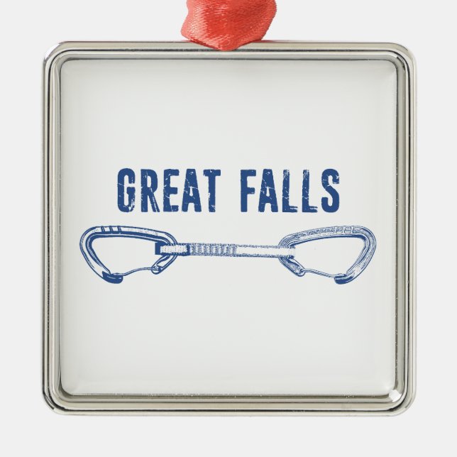 Great Falls Virginia Rock Climbing Quickziehung Ornament Aus Metall (Vorne)