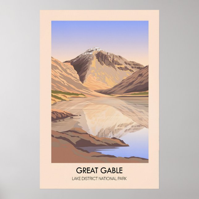 Great Gable Mountain Lake District Reiseplakat Poster (Vorne)
