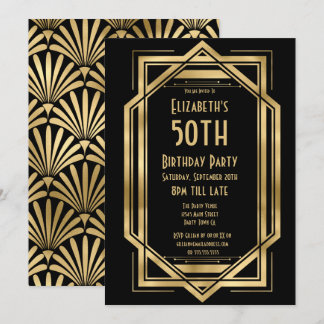 Great Gatsby 50th birthday invitations Einladung