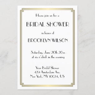 Great Gatsby Art Deco Gold Hochzeitsdusche Einladu Einladung