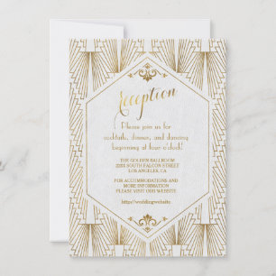 Great Gatsby Art Deco Gold Weiße Rezeption Einladung