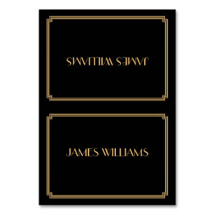 Great Gatsby Art Deco Schwarzer Place Tischnummer