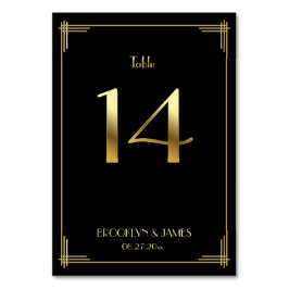 Great Gatsby Art Deco Tischnummer 14 Gold Black