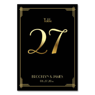 Great Gatsby Art Deco Tischnummer 27 Gold Black
