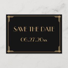 Great Gatsby Art Deco Wedding Save the Date Card