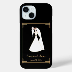 Great Gatsby Black Art Déco Mariage coque iphone