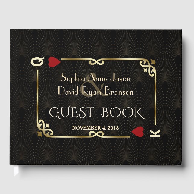 Great Gatsby Casino Las Vegas Poker Wedding Gästebuch (Vorderseite)