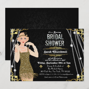 Great Gatsby Flapper Girl Brautparty-Einladung Einladung