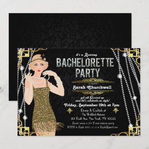 Great Gatsby Flapper Girl Junggesellinnenabschied Einladung