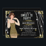 Great Gatsby Flapper Sweet 16 Birthday Einladung<br><div class="desc">Feiern Sie wie in den zwanziger Jahren mit unserer fabelhaften,  von Gatsby inspiriert Einladung. Ob Sie einen Junggeselinnen-Abschied oder eine Geburtstagsfeier planen,  bringen Sie Ihre Veranstaltung in die Zeit der Kunst-Déco-Zeit zurück und erleben Sie das großartige Leben. //BLONDE-HAAROPTION IM SHOP//</div>