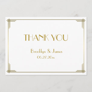 Great Gatsby Gold Art Deco Hochzeit Dankeschön Kar Dankeskarte