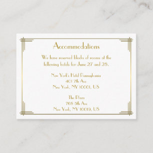 Great Gatsby Gold Hochzeitskarten Begleitkarte
