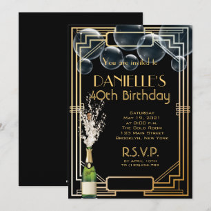 Great Gatsby Inspiré Art Déco Invitation Anniversa