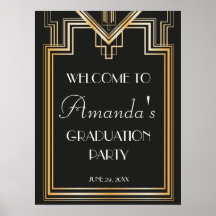 Great Gatsby Inspiriert Welcome Abschluss Signage