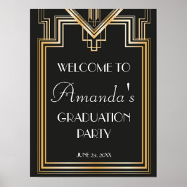 Great Gatsby Inspiriert Welcome Abschluss Signage Poster