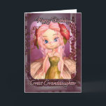 Great Granddaughter Birthday Card - Cute Pink Fair Karte<br><div class="desc">Great Granddaughter Birthday Card - Cute Pink Fairy</div>
