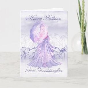 Great Granddaughter Cute Feminine Birthday Card Karte