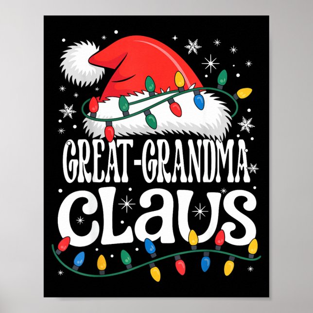 Great-grandma Claus Funny Xmas Christmas Grandma H Poster (Vorne)