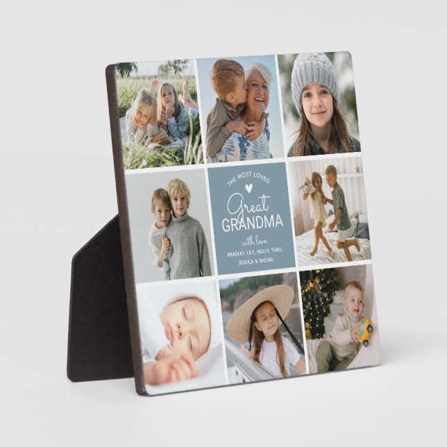 GREAT GRANDMA "die beliebteste Foto Collage" Fotoplatte (Vorderseite)