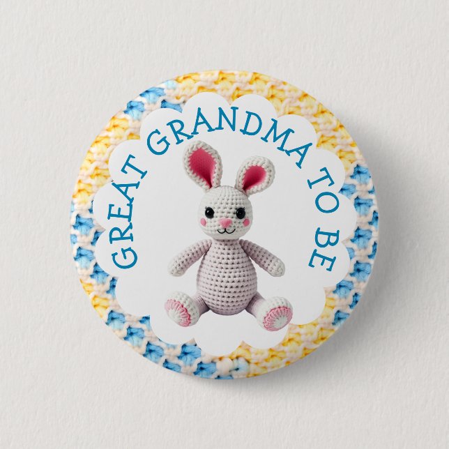 Great Grandma to Be | Boy's Baby Shower Button (Vorderseite)